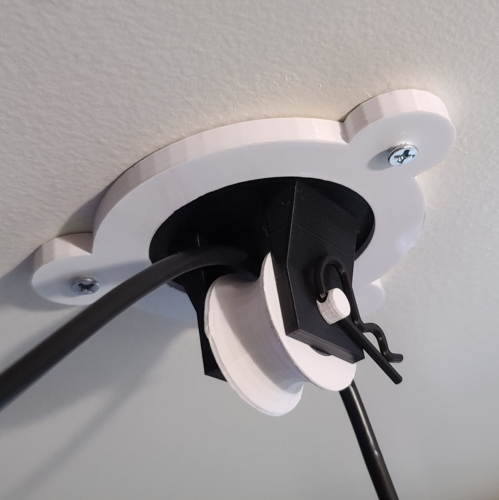 VR Headset Cord Ceiling Mount Swivel Roller (Beefier Design + Dual 608 Bearing)