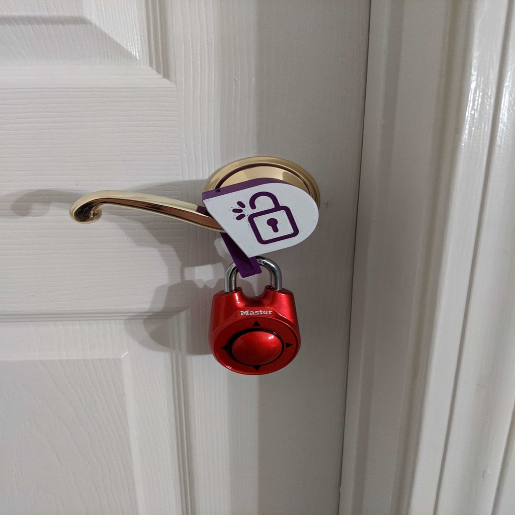Door handle lock for escape room games