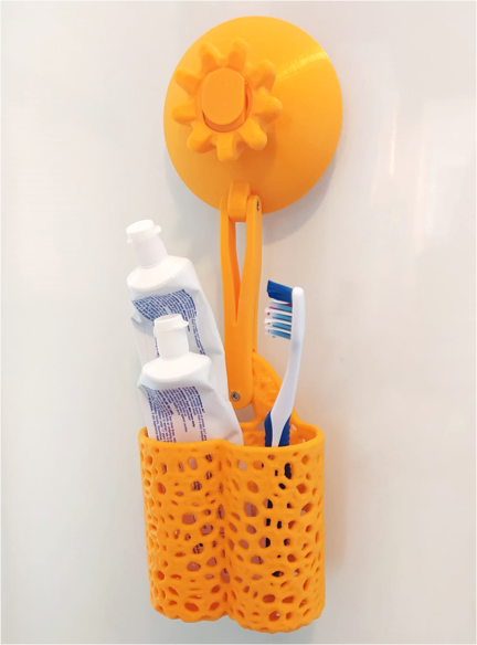 Suction cup bathroom basket (fully printed)
