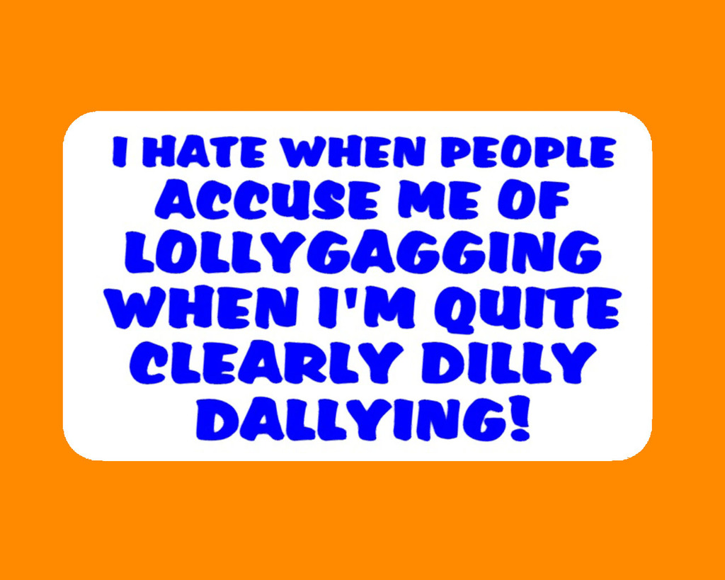 I HATE WHEN PEOPLE ACCUSE ME OF LOLYGAGGING..., sign