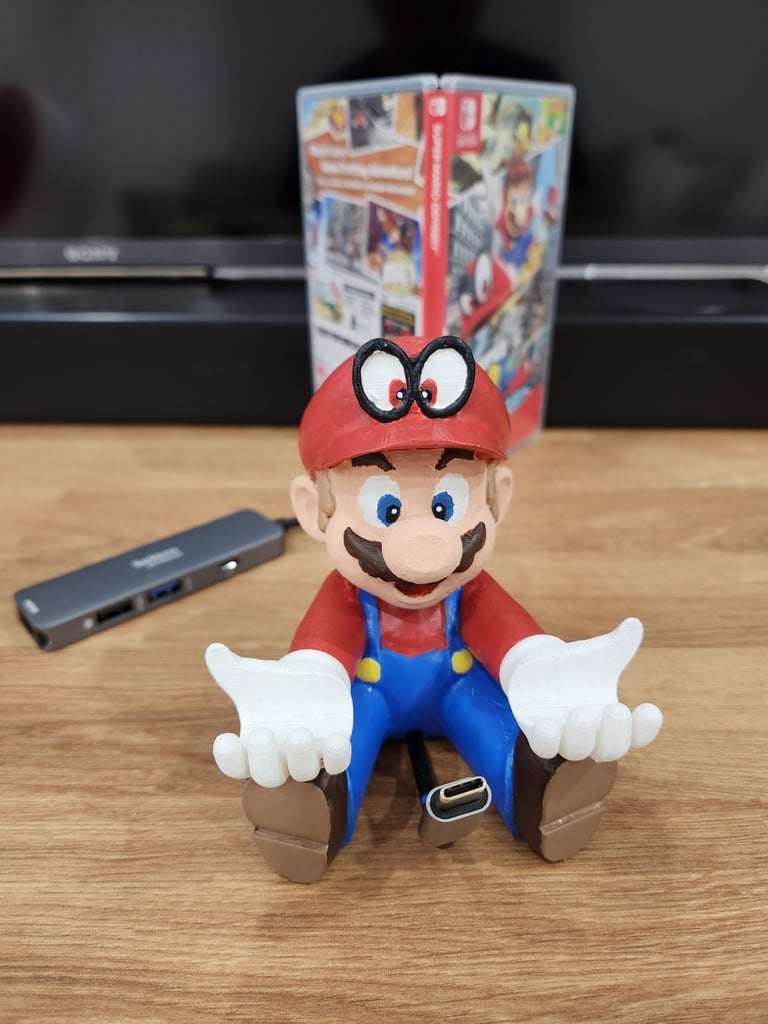 Mario with Cappy Switch Stand Remix for Hub Adaptor