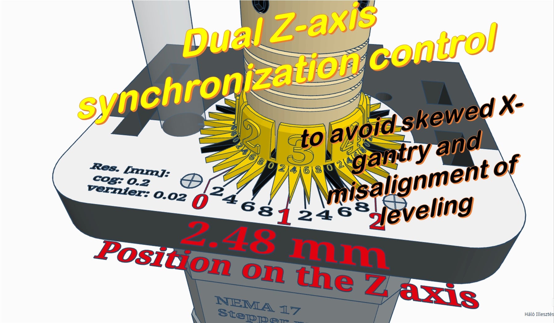 Z axis level indicator gauge (Dual Z axis stepper alignmen / synchronization check)