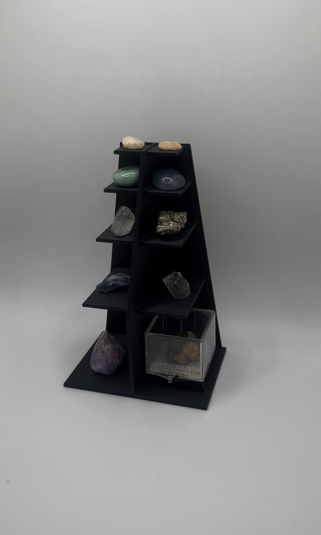 Angled Display Stand for Rocks, Gems, Minerals & More