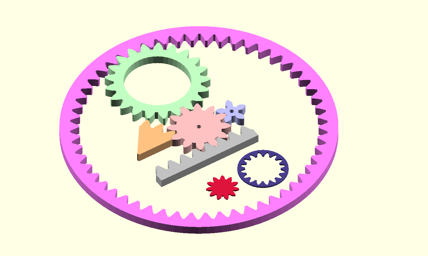 Public Domain Involute Parameterized Gears: now also in 2D
