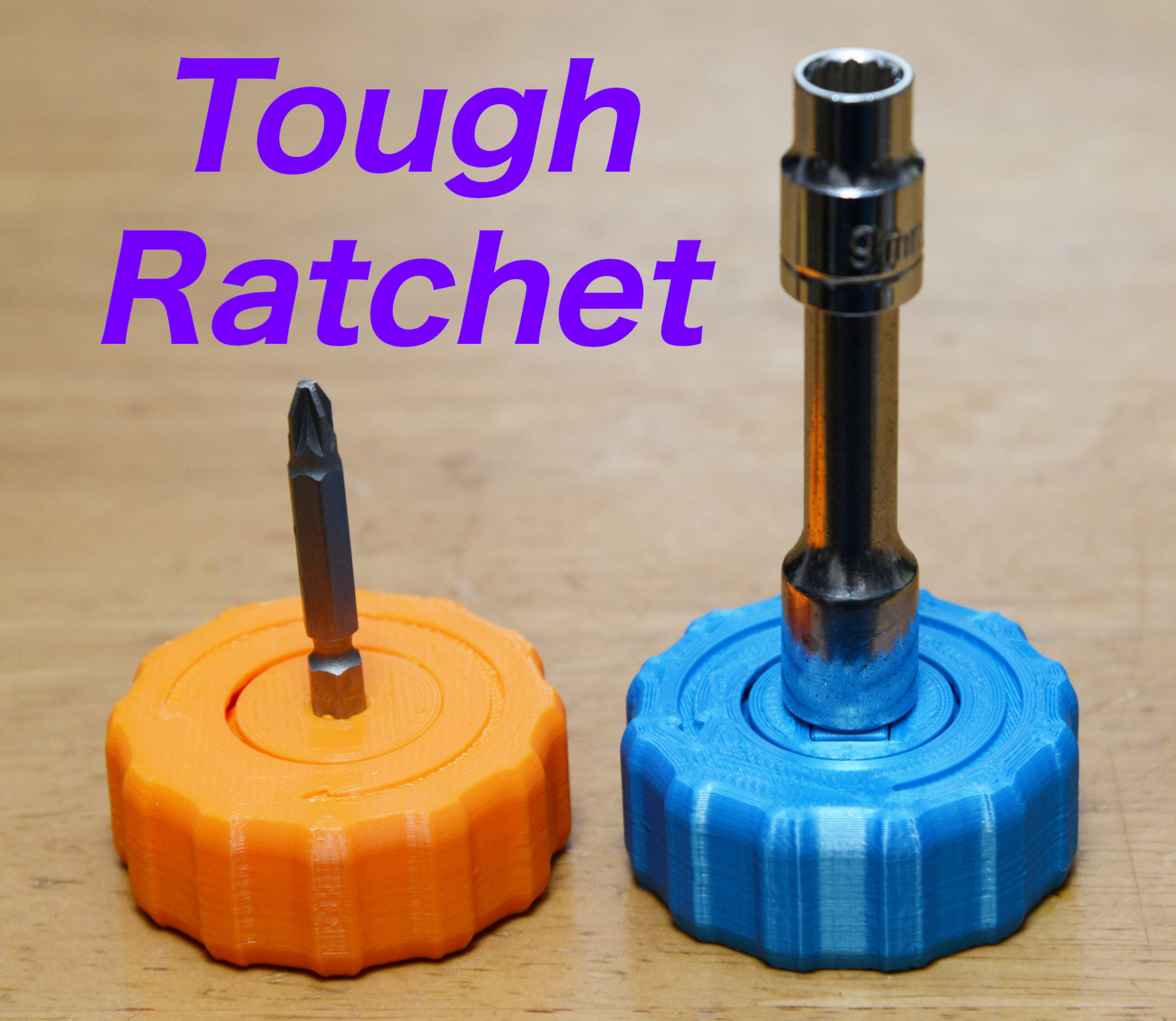 Print-in-place palm ratchet screwdriver knob
