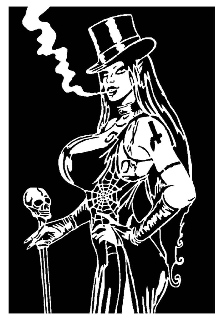Goth Girl stencil