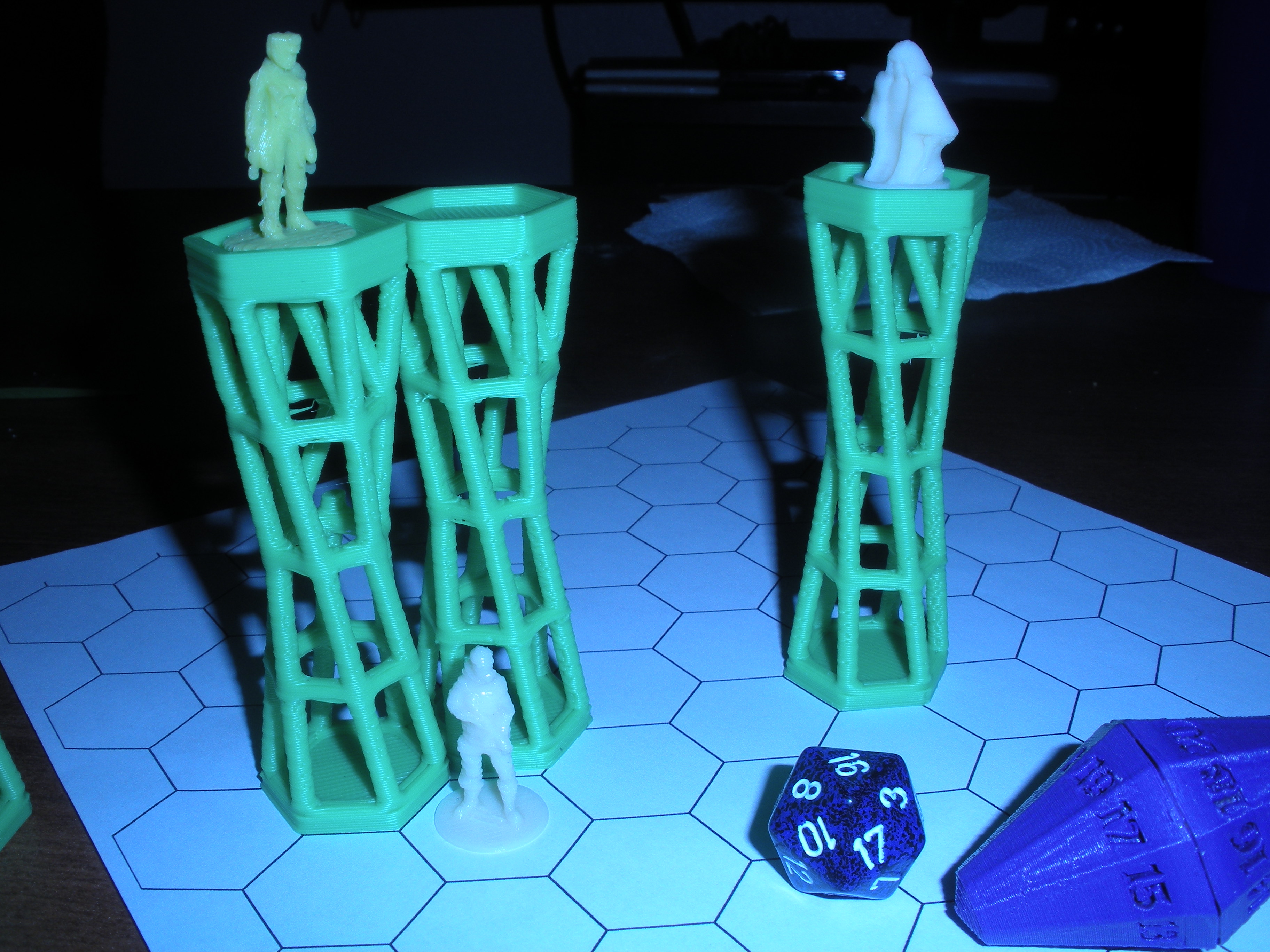 Flying RPG hex grid prop