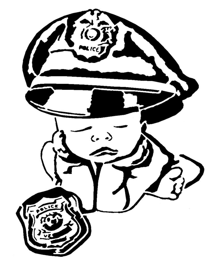 Baby Cop stencil