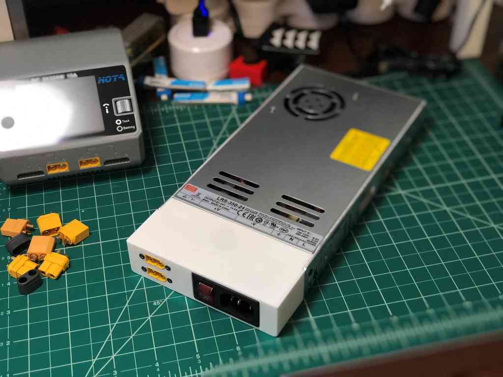 Mean Well LRS Slim Power Supply Cover w/ Switch and XT60 connectors
