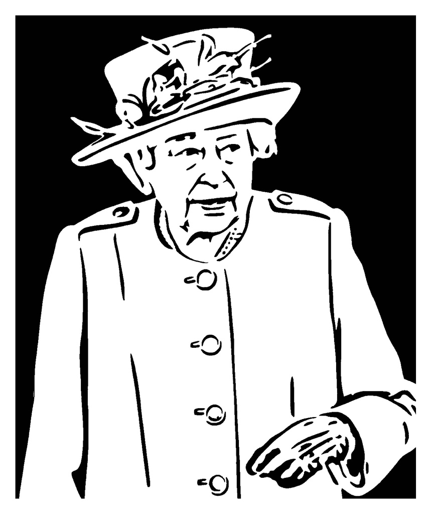 Queen Elizabeth stencil 5