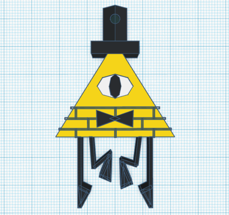 Bill Cipher Keychain 2.0 - Gravity Falls (Dual Extrusion/2 Color Optional)