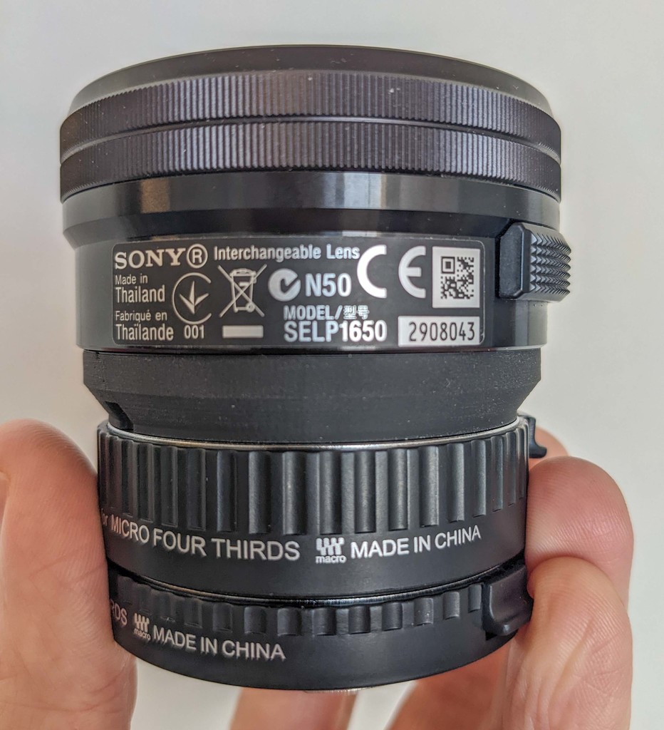 Sony E/FE lens to Micro Four Thirds camera macro adapter