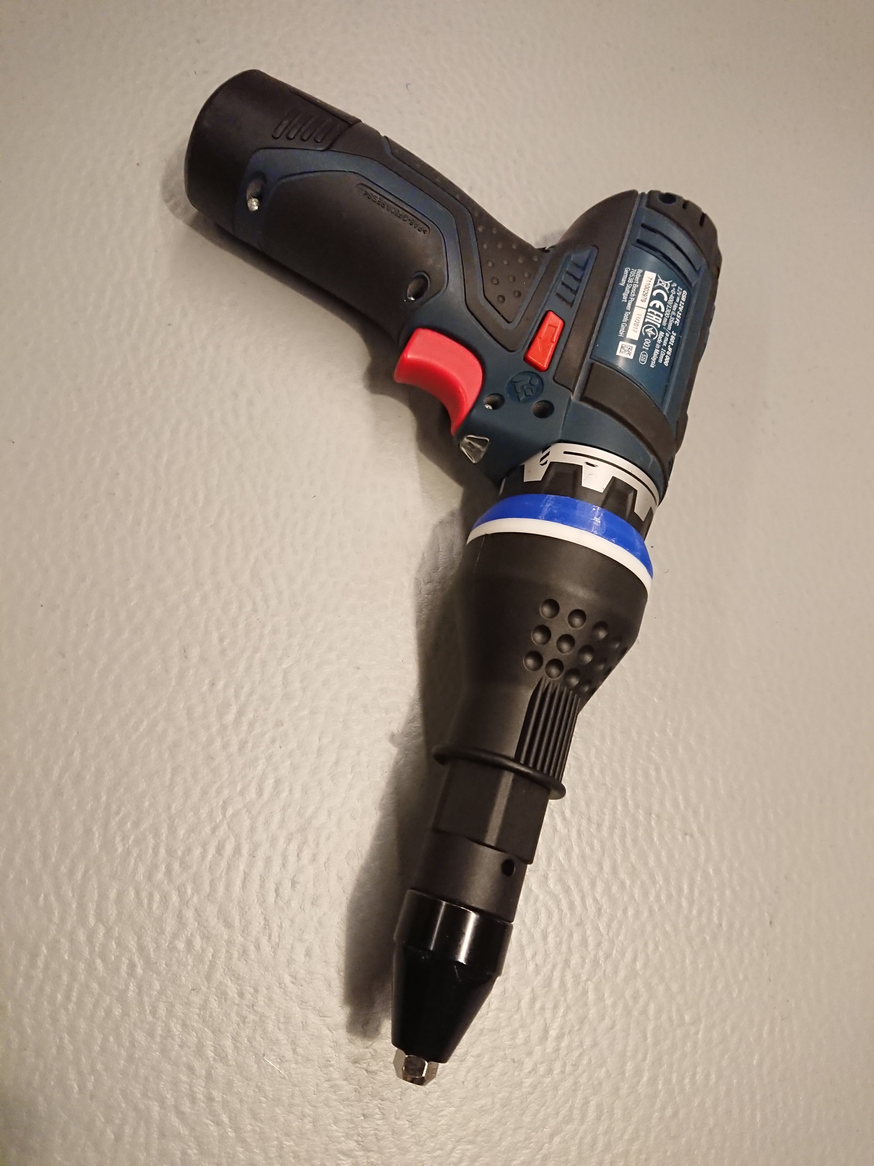 Riveter adapter for Bosch FlexiClick cordless drill - old design