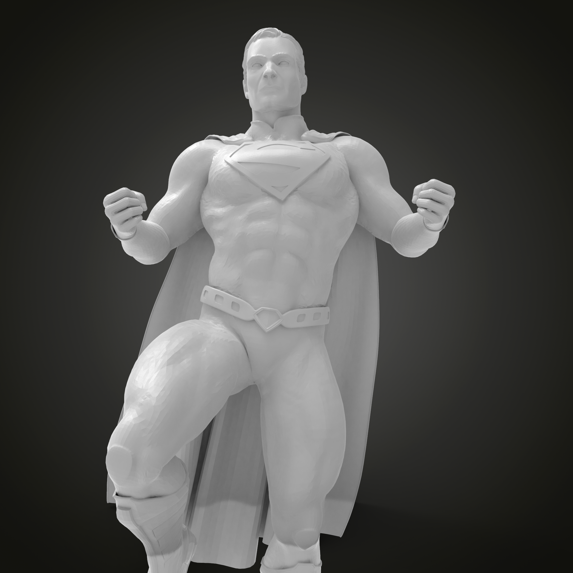 SuperMan on pose stand