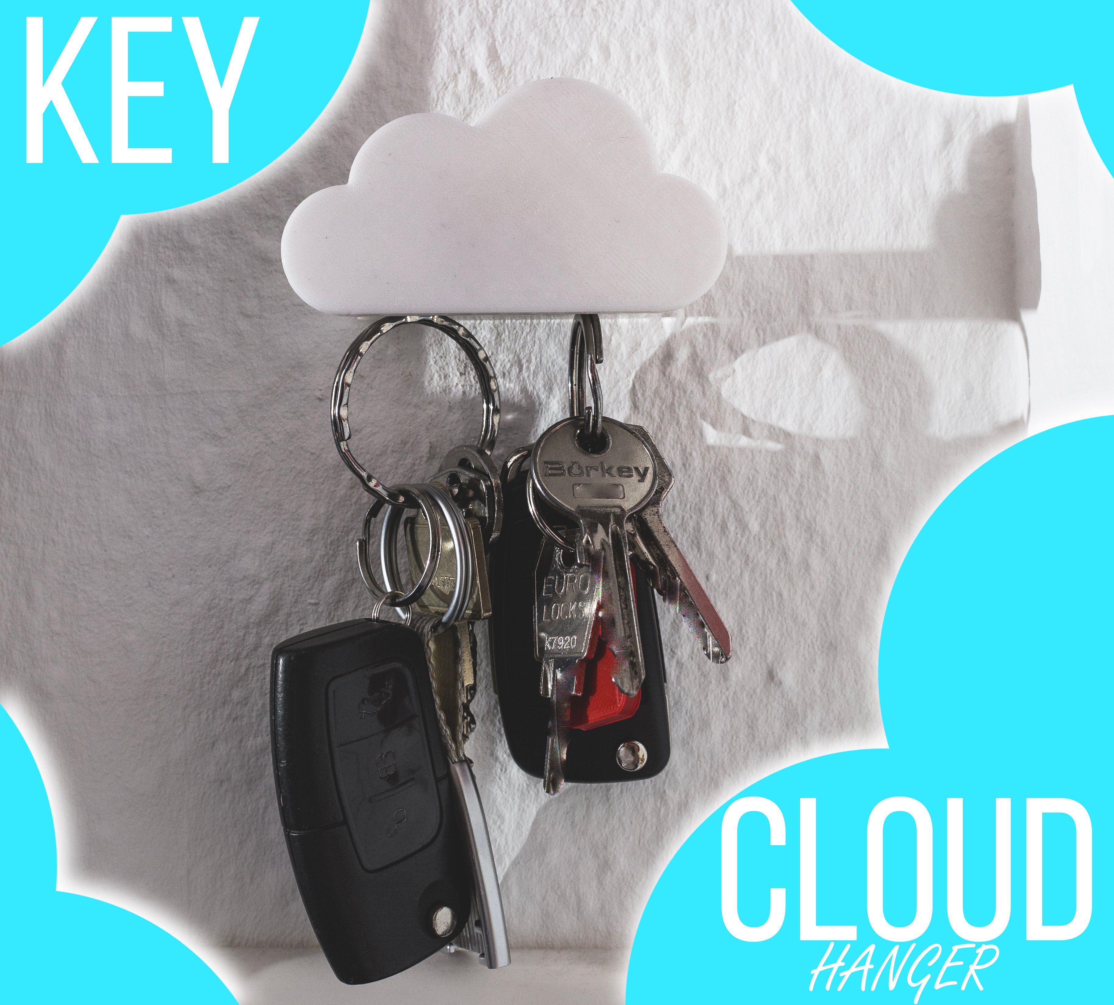 Key Hanger Cloud Design with Magnet easy assembly