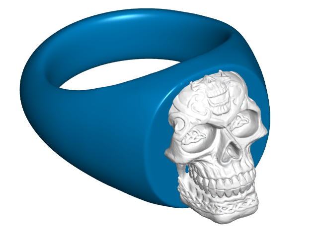 Celtic Skull Signet Ring with Resizing Instructions