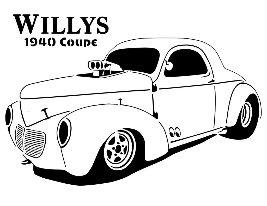 1940 Willys Coupe stencil