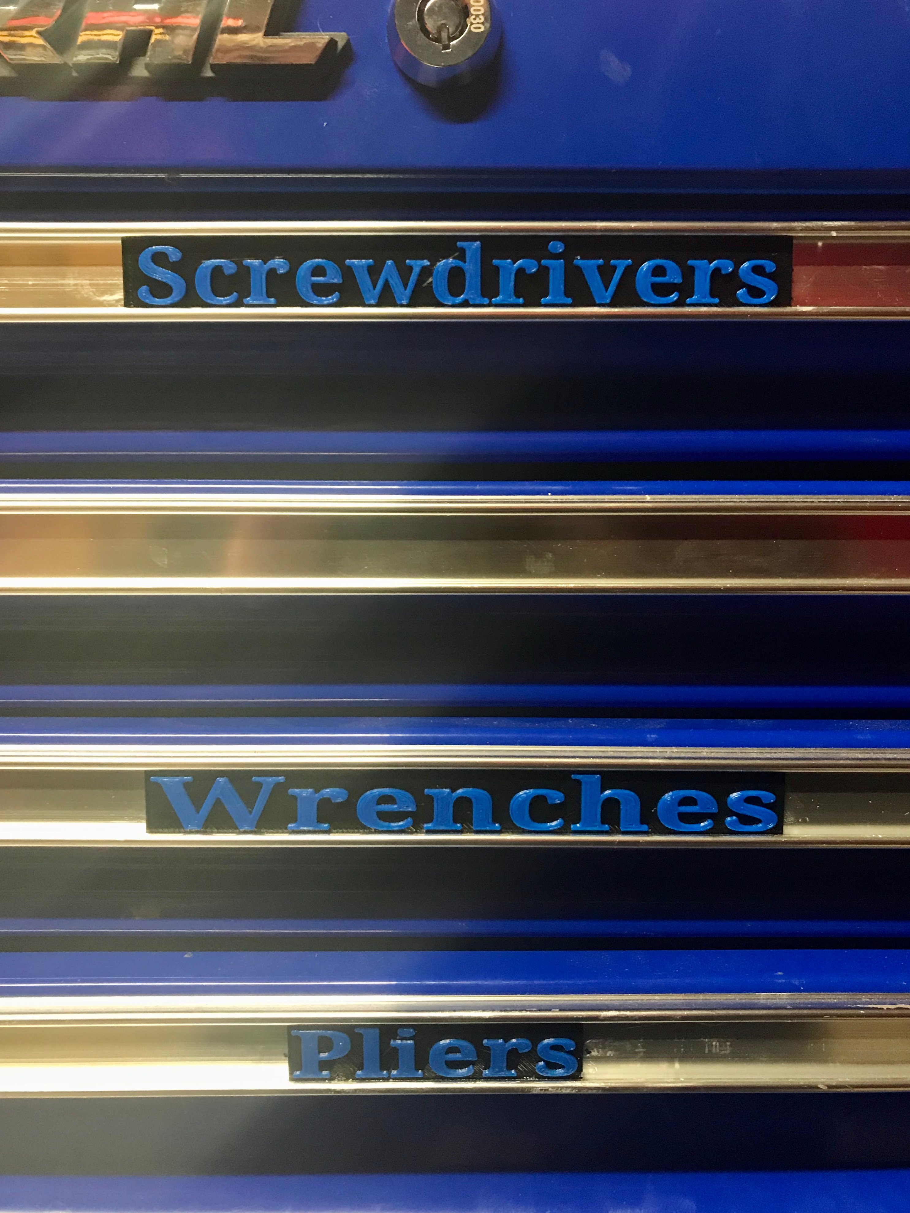 US General 26" Toolbox Drawer Labels