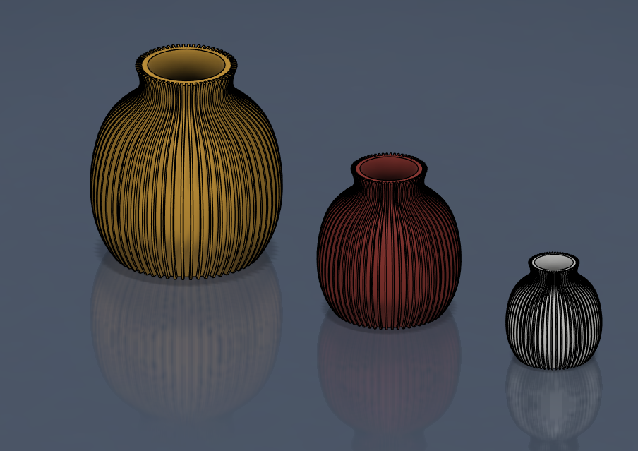 Modern Ribbed Sphere Vase / Bulbous Decor
