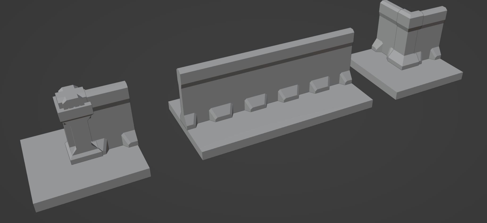Concrete Barriers Walls Wargaming Modular 6mm
