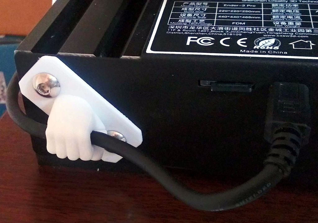 USB Cable Holder Fist for Ender 3 Extruded Frame