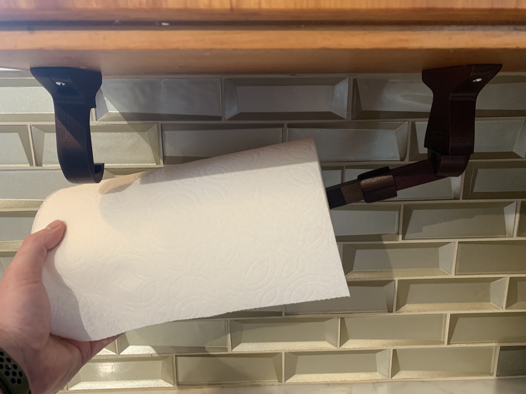 Paper Towel Holder Under-Cabinet Mount With Swing Arm