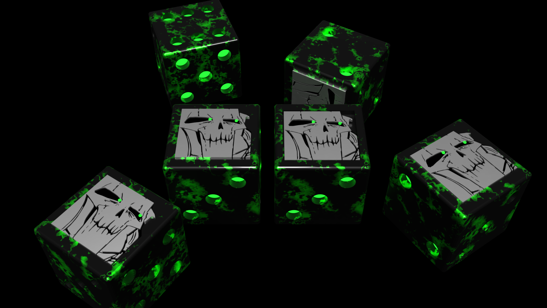 Necron (Space Zombie) Sci Fi Troll Dice