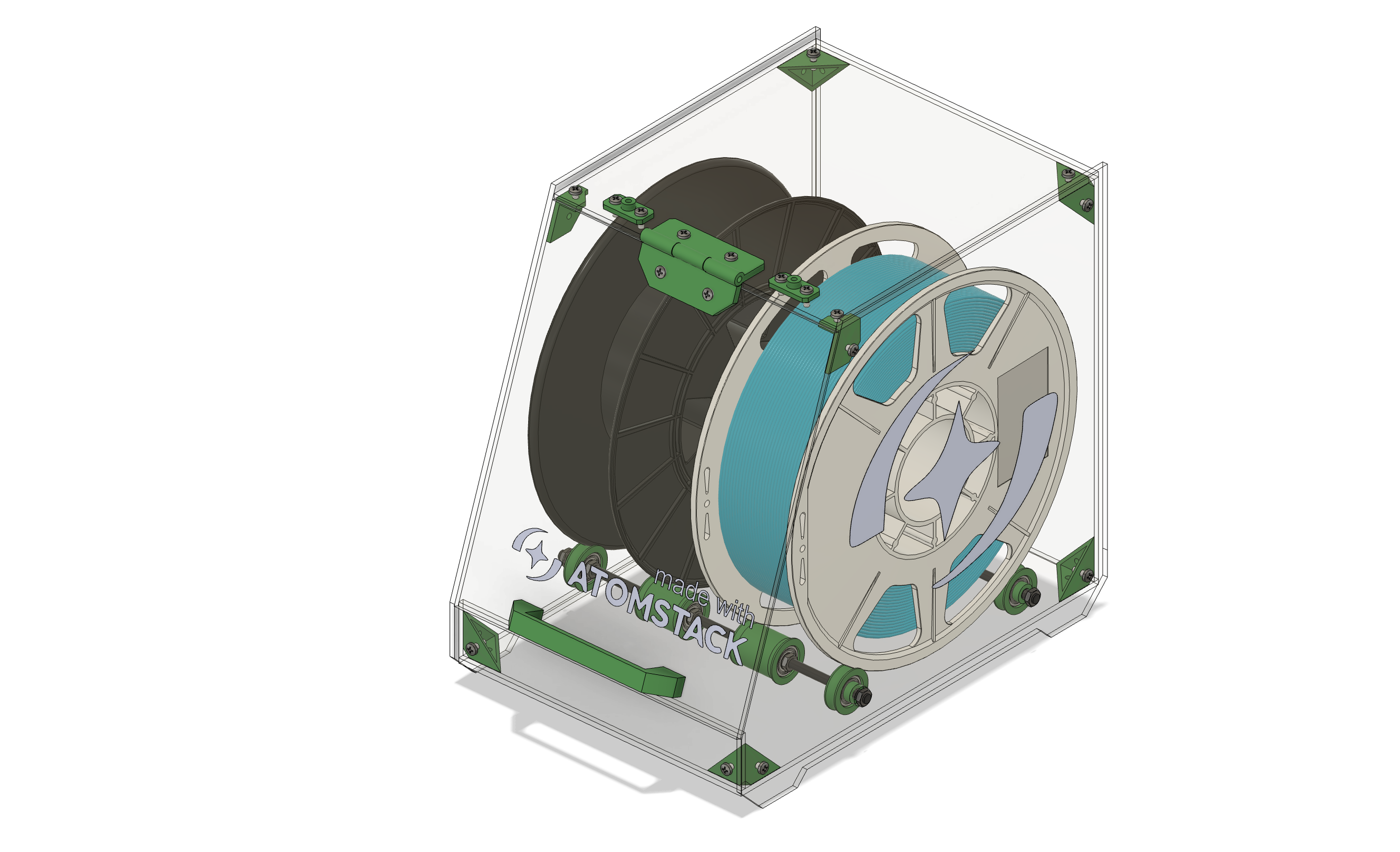 Compact and Modular Acrylic Filament Box for Double Spool Storage