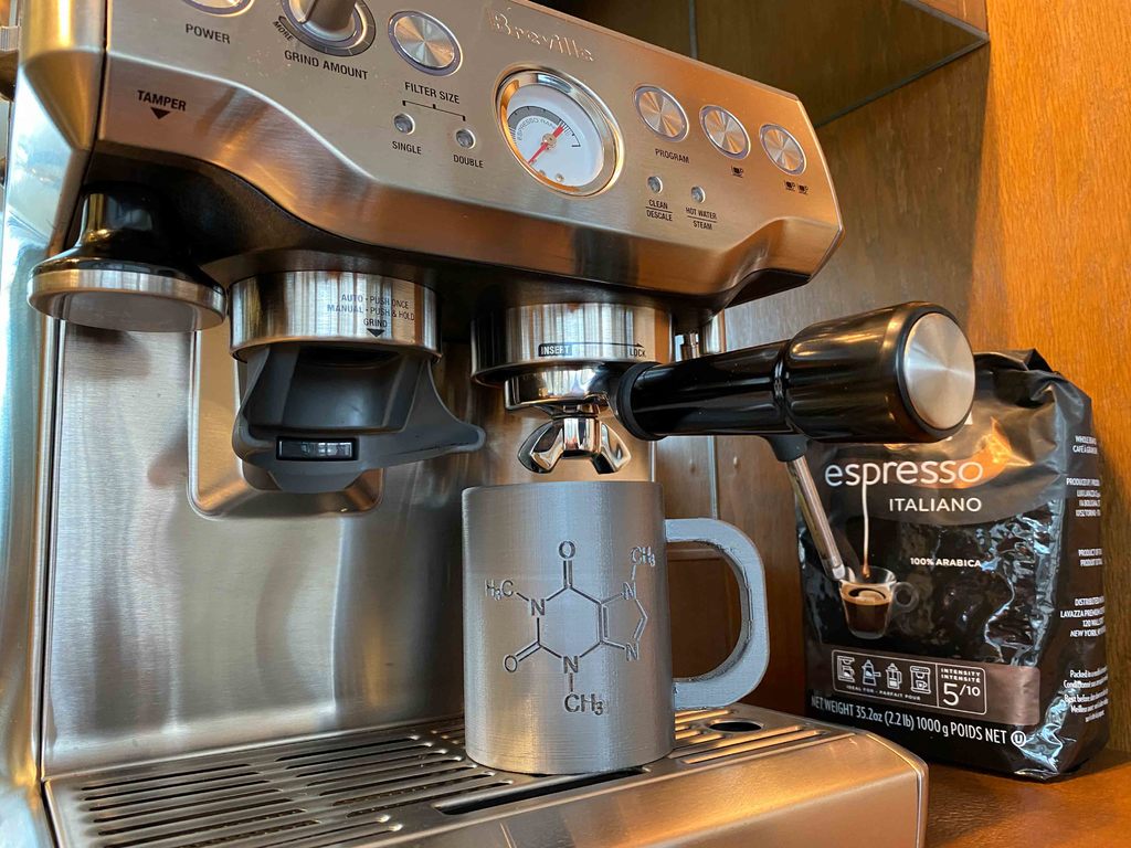 Coffee Mug - Caffeine molecule engraved 