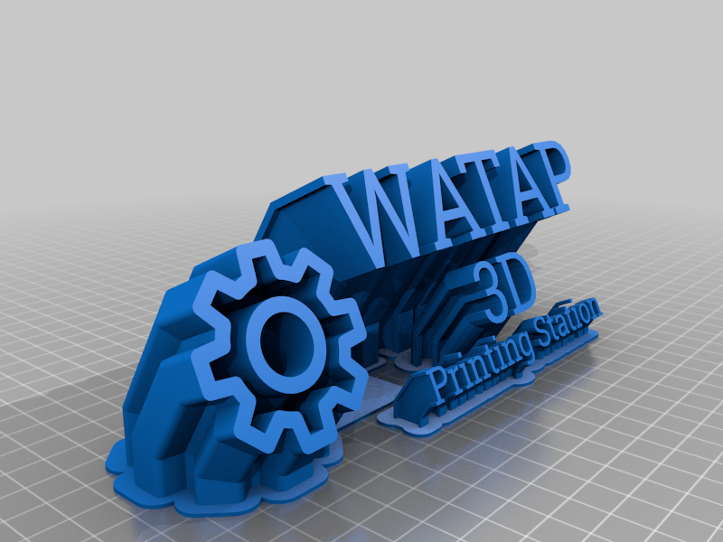 My Customized Sweeping 2-line name plate (WATAP 3D Printing Station)