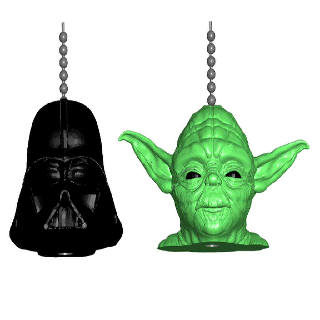 Darth Vader / Yoda Pull Ball Chain or Keychain Knob | Handle | Fob | Finials
