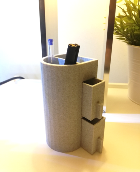 Wall mount pen holder with 2 boxes