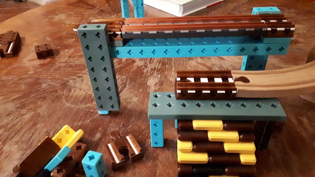 Wooden Railway bridge tracks for PrintAblock pillars