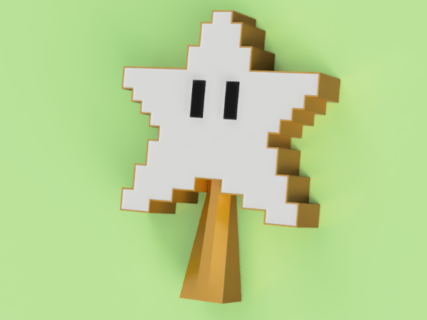 Christmas Tree Topper Pixel Star from Super Mario Bros
