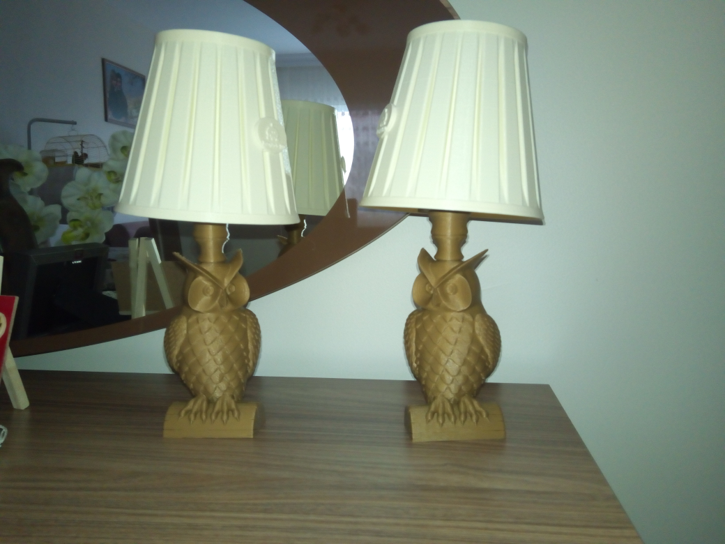 Owl Lamp Left Faced - Sola bakan Baykuş Abajur