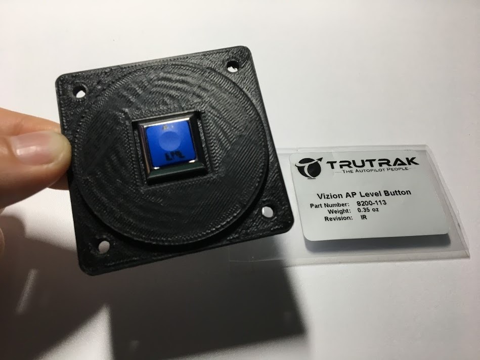 Instrument panel mount for TruTrak autopilot level button