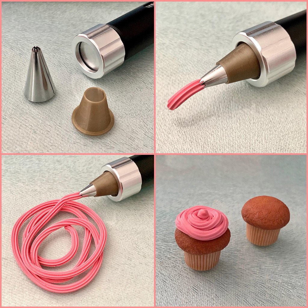 Nozzle Adaptor for Fimo polymer clay extruder