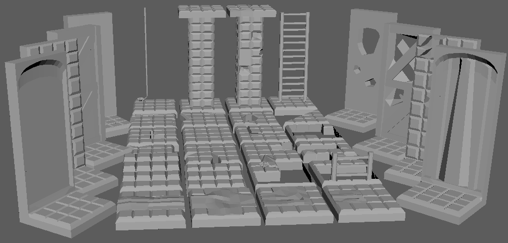 Stone brick tiles set (28MM)
