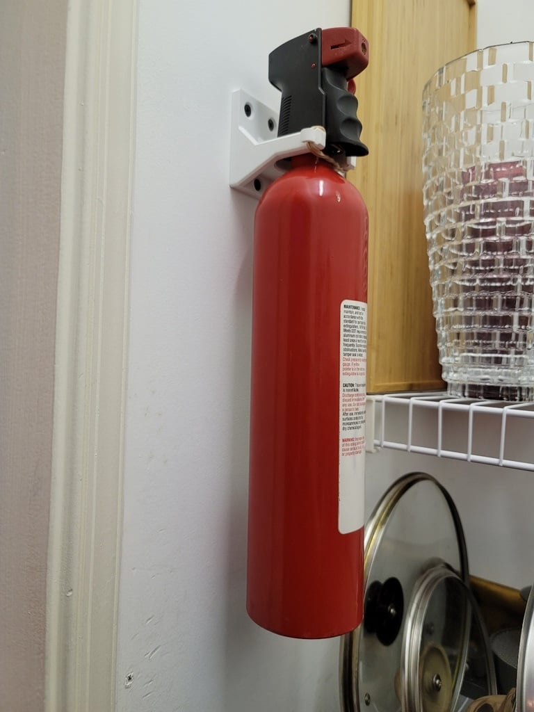 Fire Extinguisher Wall Bracket with hooks for rubber band
