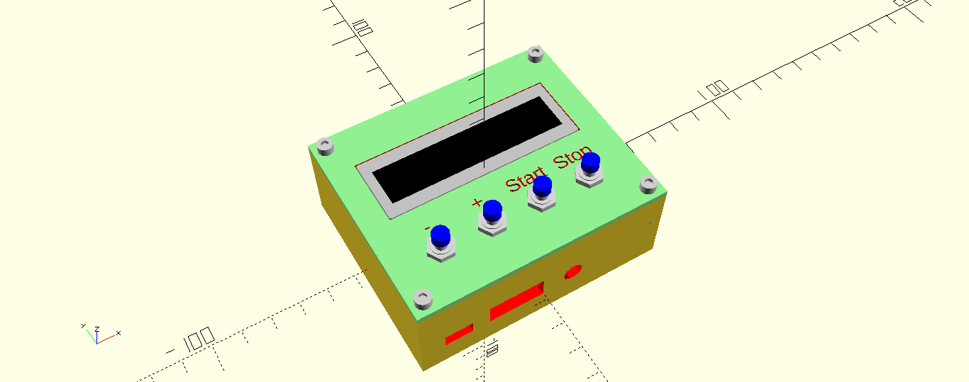 Casing for RaspberryPi, LCD 16x2 and buttons with text, customizable