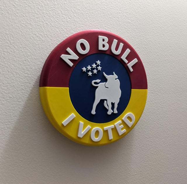 No Bull I Voted - 3D Durham 2020 Voting Sticker