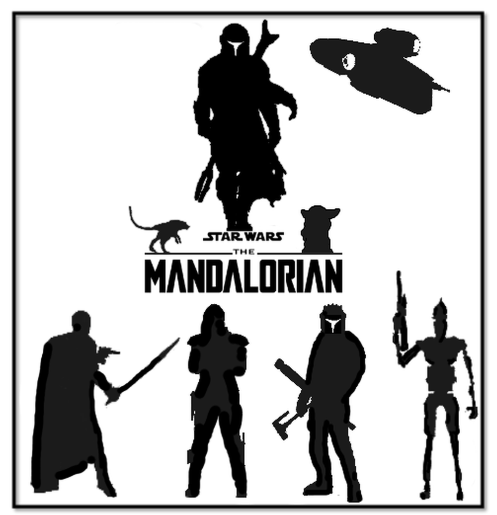 Star Wars Mandalorian silouette artwork