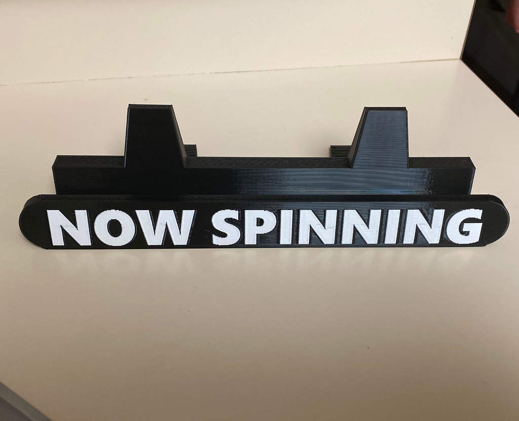 Now Spinning Record Stand w/Lettering Backboard