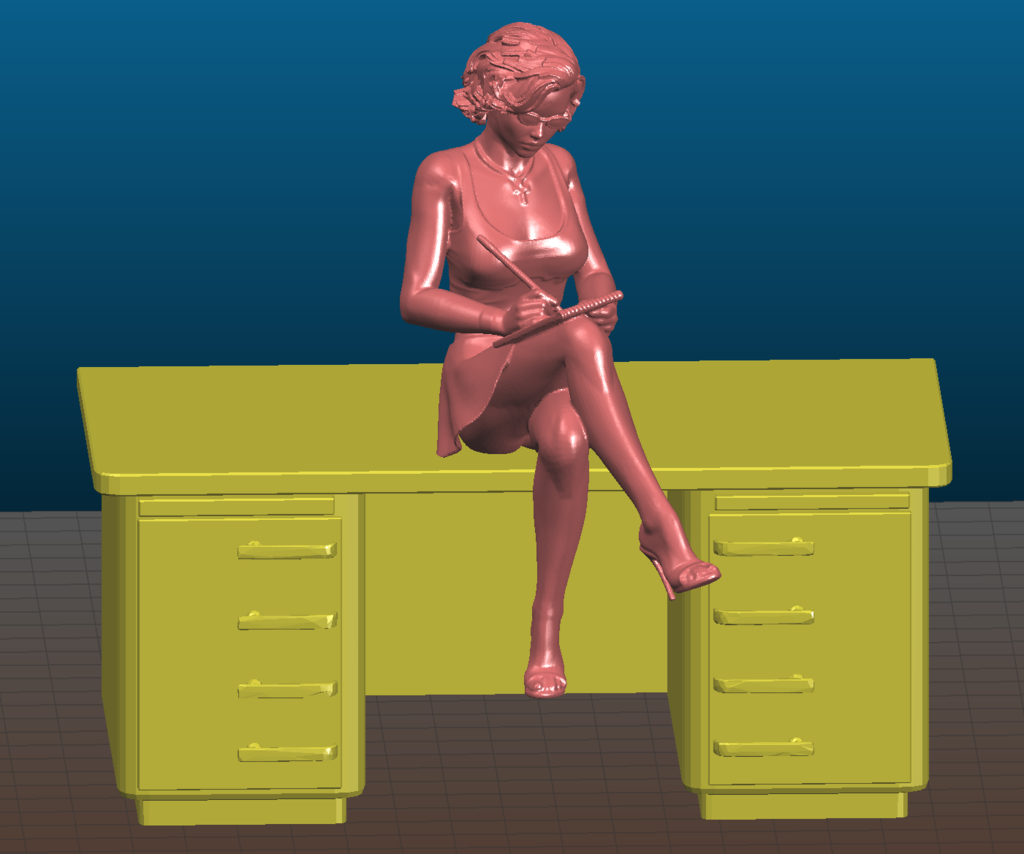 Sexy stenotypist sitting on the desk - Remix