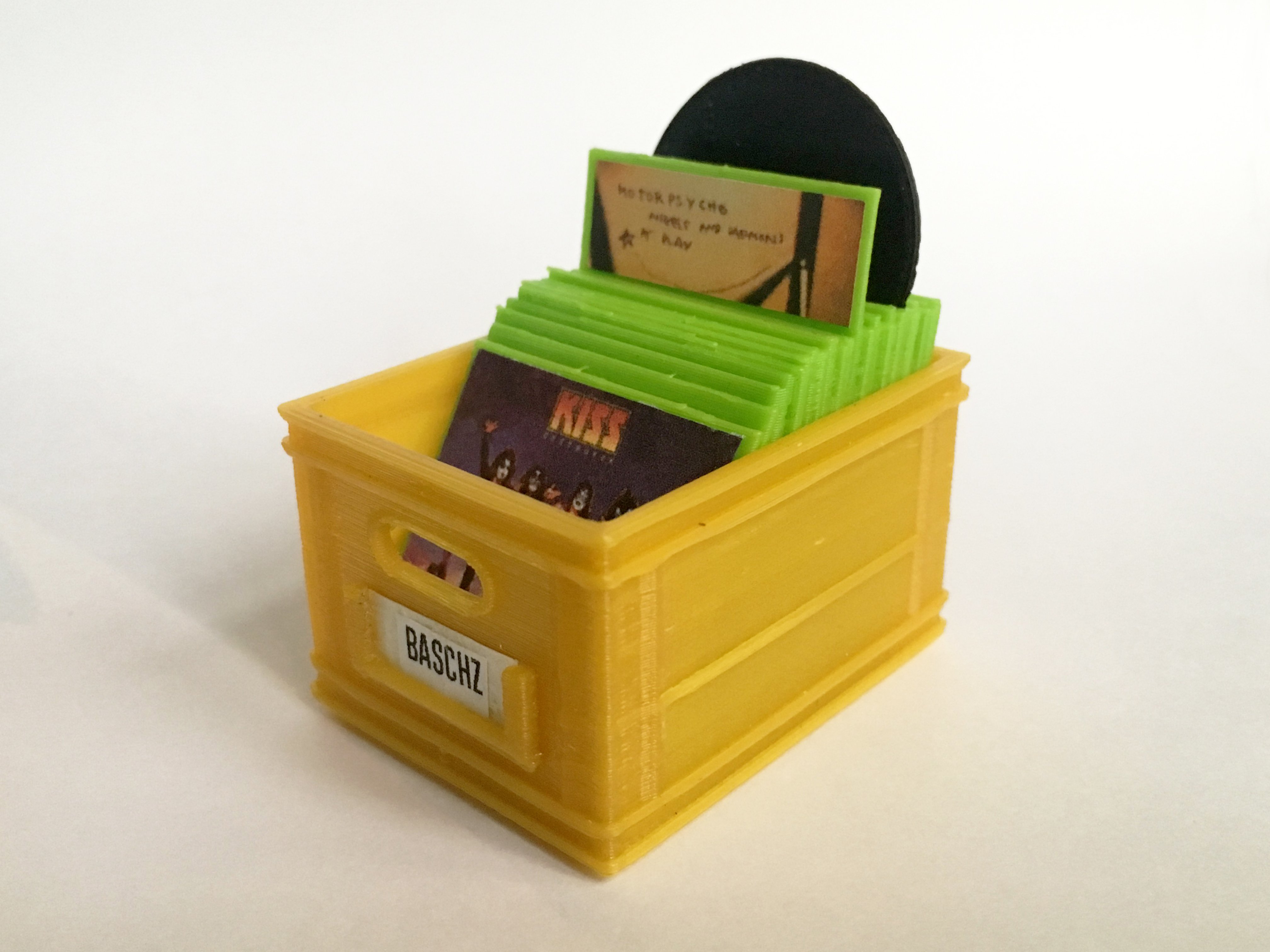 Mini Miniature Milkcrate Milk Crate w/ Vinyl Record Collection