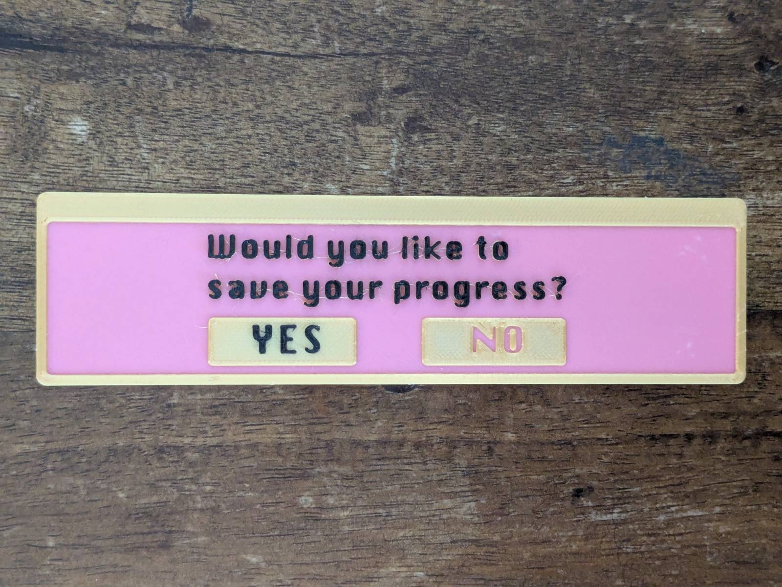 bookmark - would you like to save your progress