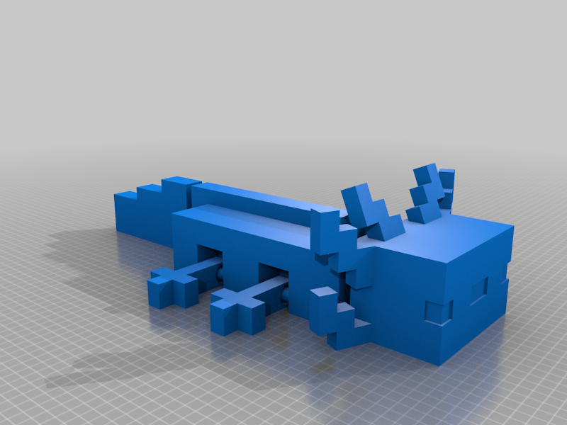 Articulated Minecraft Axolotl (with face)