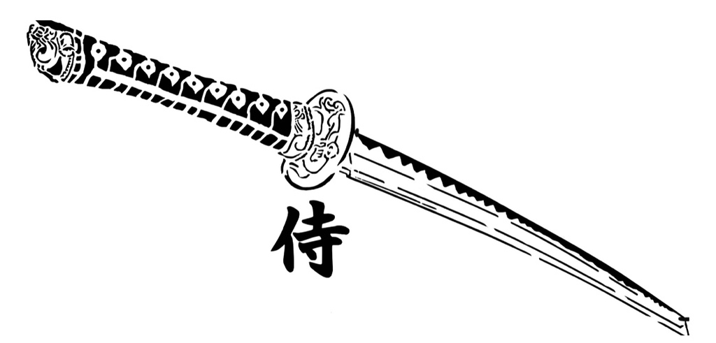Katana sword stencil