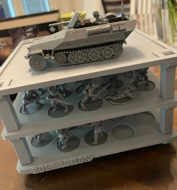 Simple miniatures storage tray/shelf system (Bolt Action, SW Legion)