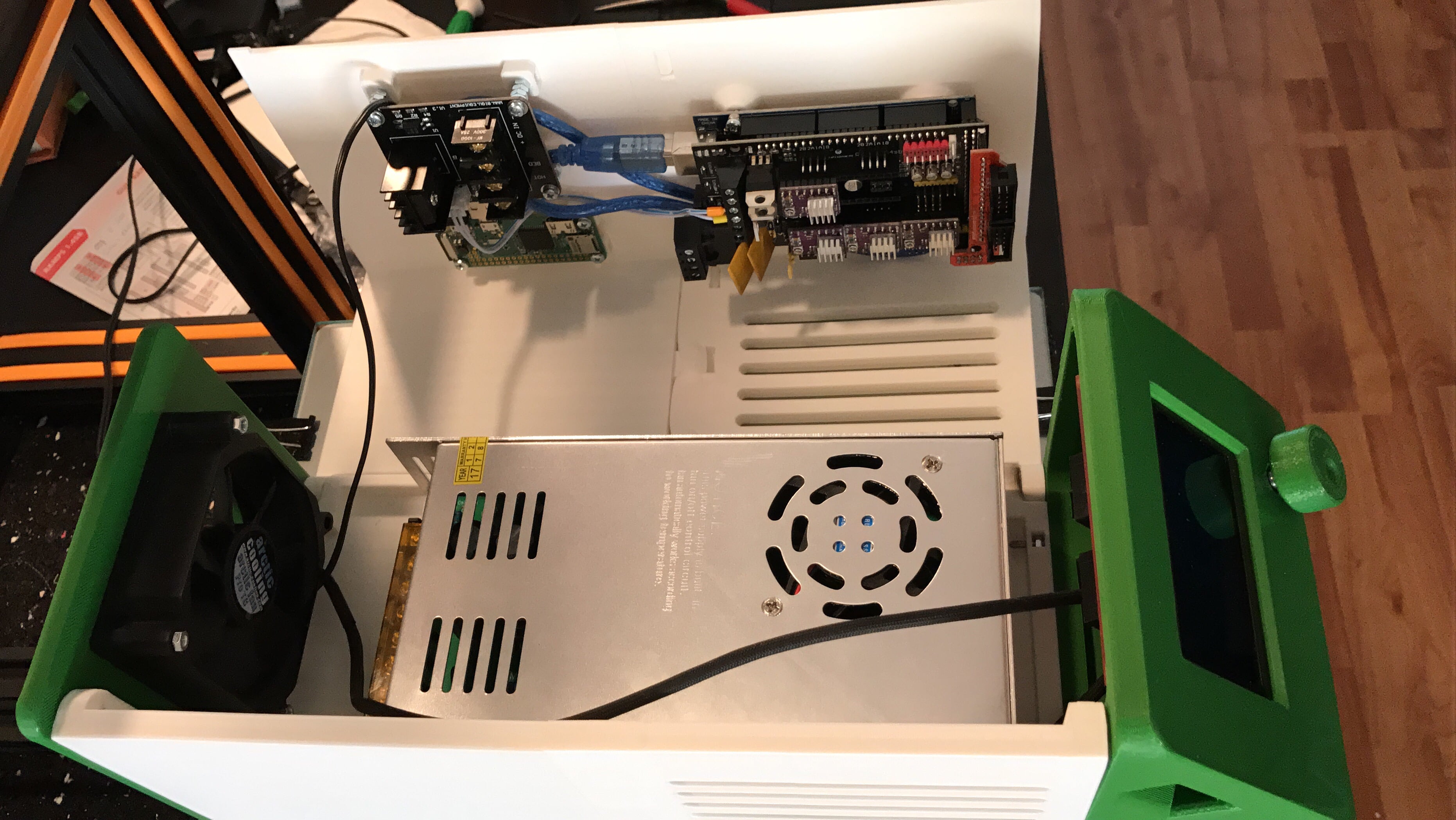 RAMPS 1.4 Case w. Raspberry Pi Zero, Mosfet, Power Supply // Creality3D CR-10